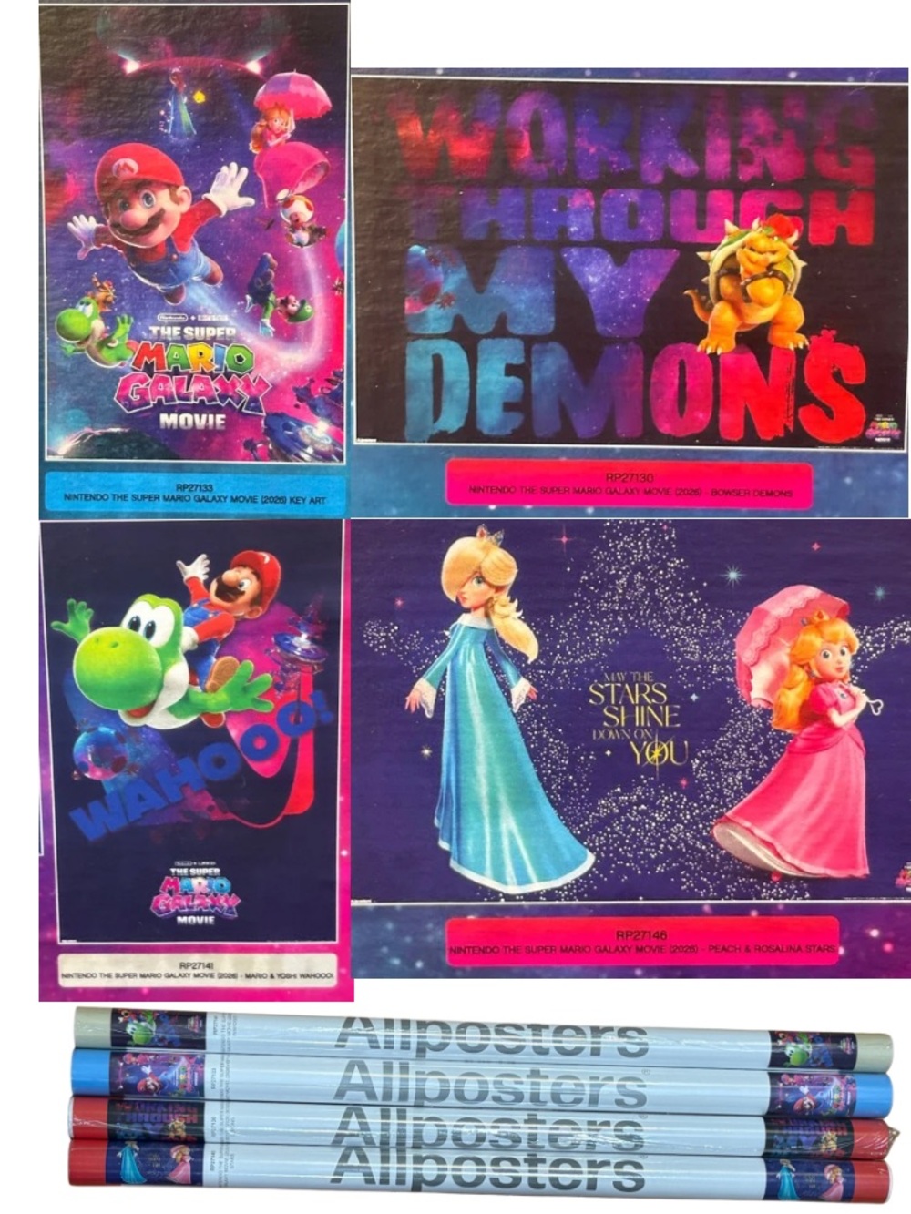 Super Mario Galaxy Movie 2026 Poster Set of 4 Nintendo 22x34 NEW SEALED